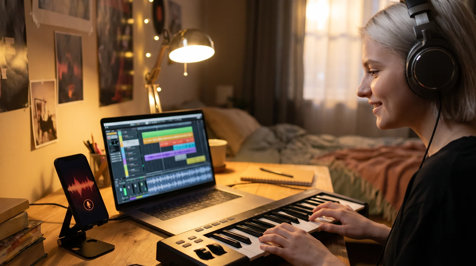 A student taking the Wonder Way Master Class at home with Bobby's AI assistant on their phone